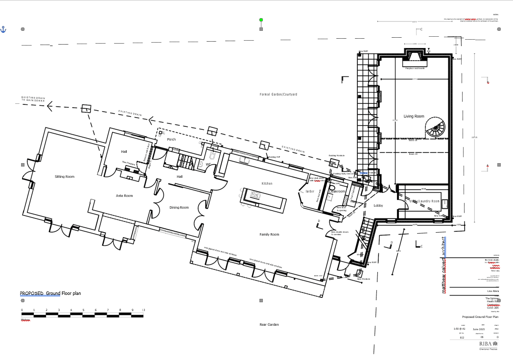 An architect's proposed ground-floor plan