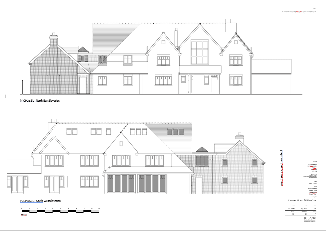 An architect's proposed elevations