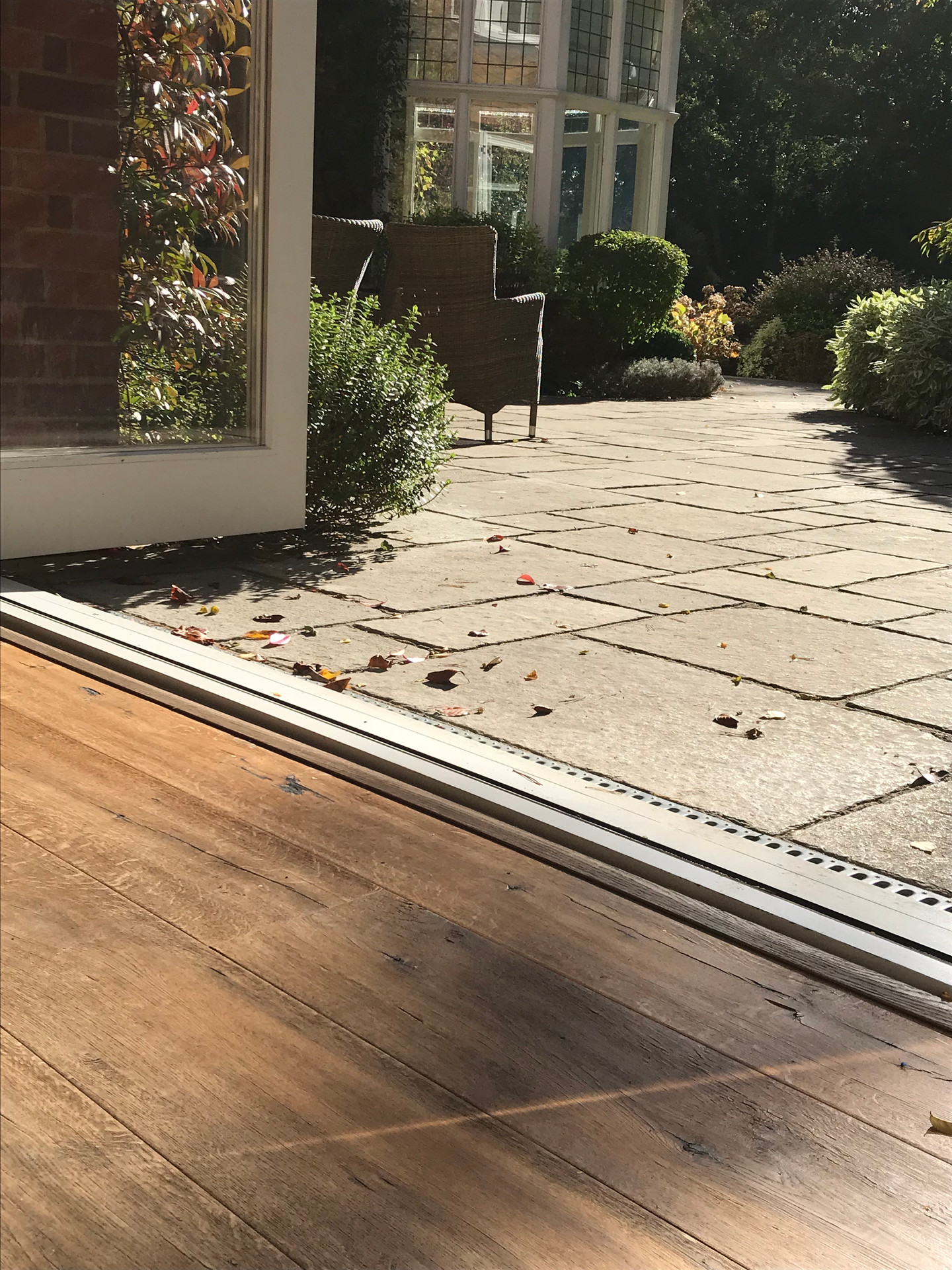 Seamless threshold between room and terrace