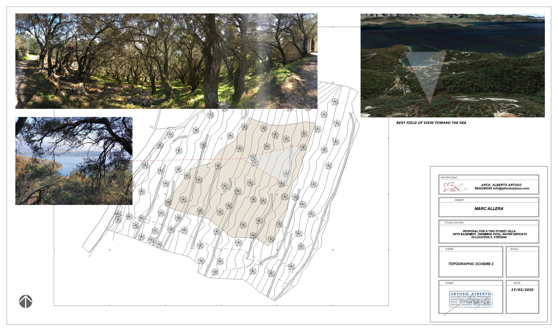 Corfu House — topographic montage of the site