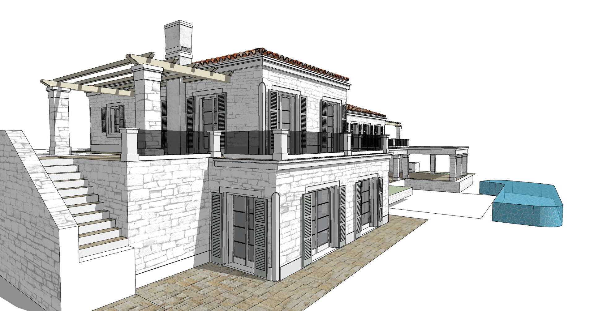 Corfu House — view toward the sea