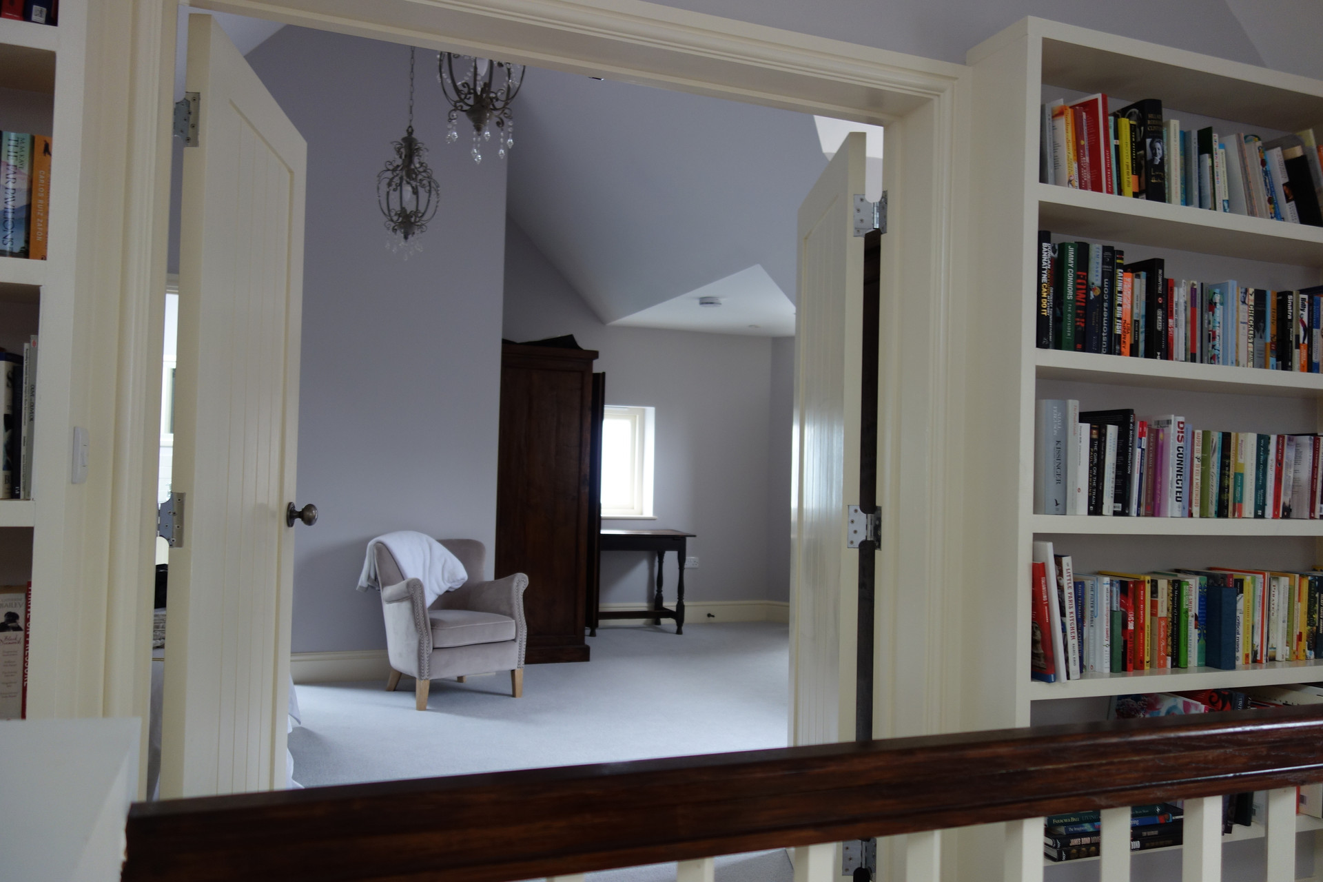 The Spinney — a giant lantern lights the staircase and study